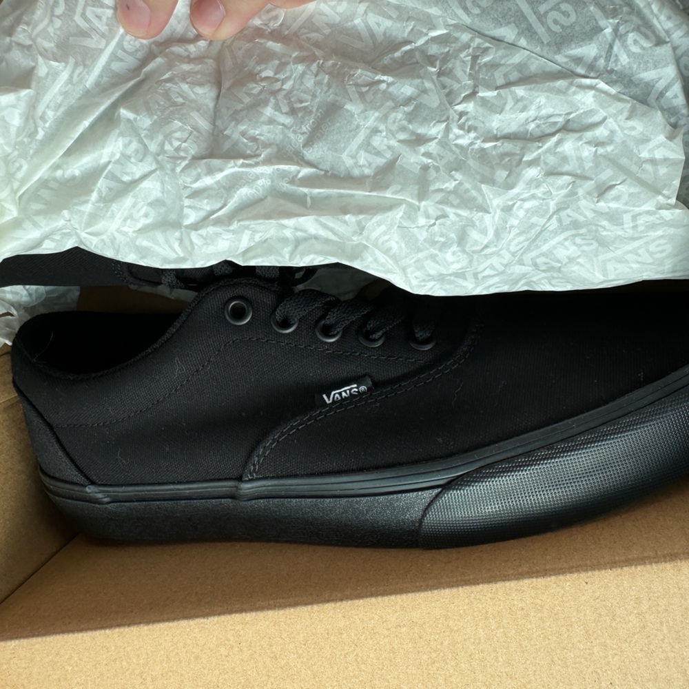 Vans black on black canvas